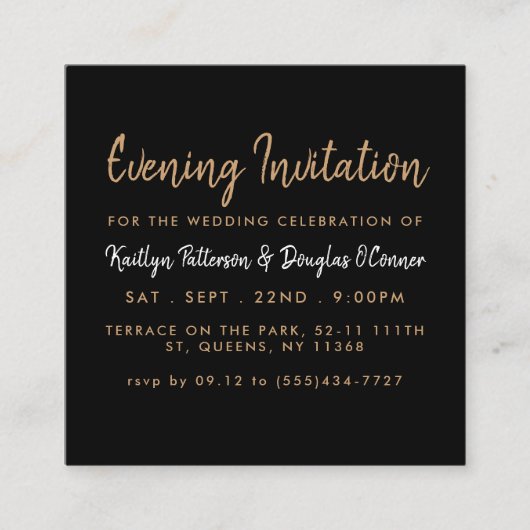 Gold Foil & Script Evening Event Ticket Invitation (Voorkant)
