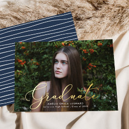Gold Foil Script Foto Afstuderen kondiging Folie Uitnodiging