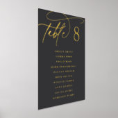 Gold Foil Script Framable Guest Names Table Number Folie Afdrukken (Laagn)