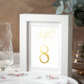Gold Foil Script Framable Table Number Folie Afdrukken