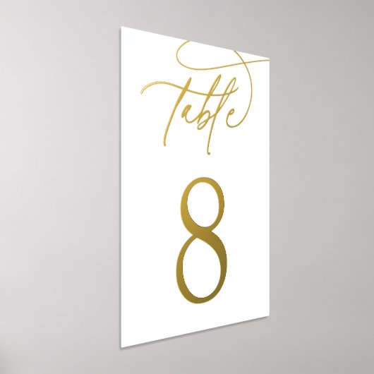 Gold Foil Script Framable Table Number Folie Afdrukken (Laagn)