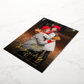 Gold foil script happy thanksgiving fotokaart folie feestdagenkaart (Gedraaid)