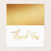 Gold Foil Script Logo Business - Hartelijk dank -  Visitekaartje (Buitenkant ongevouwen)