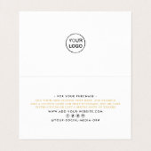 Gold Foil Script Logo Business - Hartelijk dank -  Visitekaartje (Binnenkant ongevouwen)