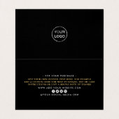 Gold Foil Script Logo Business - Hartelijk dank - Visitekaartje (Binnenkant ongevouwen)