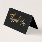 Gold Foil Script Logo Business - Hartelijk dank -  Visitekaartje (Voorkant)