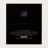 Gold Foil Script Logo Business - Hartelijk dank -  Visitekaartje (Binnenkant ongevouwen)