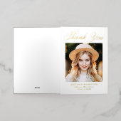 Gold Foil Script Photo Afstuderen - Hartelijk dank Folie Wenskaart (Buiten Laag)