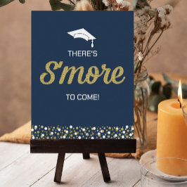 Gold Foil Script S.more Confetti Blue Afstudeerder Poster