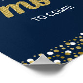 Gold Foil Script S.more Confetti Blue Afstudeerder Poster (Hoek)