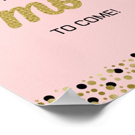 Gold Foil Script S. more Confetti Pink Afstudeerde Poster (Hoek)