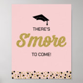 Gold Foil Script S. more Confetti Pink Afstudeerde Poster (Voorkant)