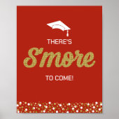 Gold Foil Script S'more Confetti Rood Afstudeerder Poster (Voorkant)