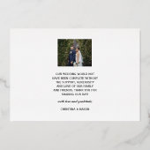 Gold foil script trouwfoto bedankt je kaart (Achterkant)