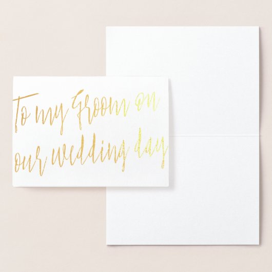 Gold Foil Script voor mijn bruidegom op onze trouw Folie Kaarten (Display)
