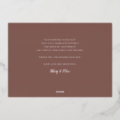 Gold Foil Script Weduwfoto Hartelijk dank Folie Uitnodiging (Achterkant)