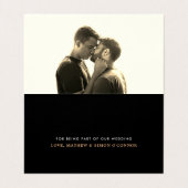 Gold Foil Script Weduwfoto Hartelijk dank Visitekaartje (Binnenkant ongevouwen)