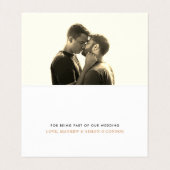 Gold Foil Script Weduwfoto Hartelijk dank Visitekaartje (Binnenkant ongevouwen)