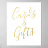 Gold Foil Script Weduwkaarten en cadeaubonborden Folie Afdrukken (Voorkant)