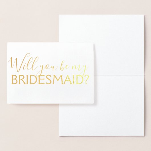 Gold Foil Script Wil jij mijn bruidsmeisje zijn? Folie Kaarten (Display)