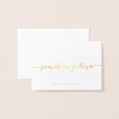 Gold Foil Sending Love Calligraphy Valentijnsdag Folie Kaarten (Voorkant met envelop)