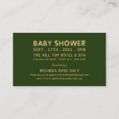 Gold Foil Shamrock, Irish Baby shower Ticket Informatiekaartje (Achterkant)
