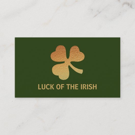 Gold Foil Shamrock, Irish Baby shower Ticket Informatiekaartje (Voorkant)