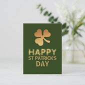 Gold Foil Shamrock, St Patrick's Day Briefkaart (Staand voorkant)