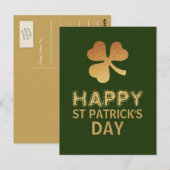 Gold Foil Shamrock, St Patrick's Day Briefkaart (Voorkant / Achterkant)