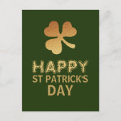 Gold Foil Shamrock, St Patrick's Day Briefkaart (Voorkant)