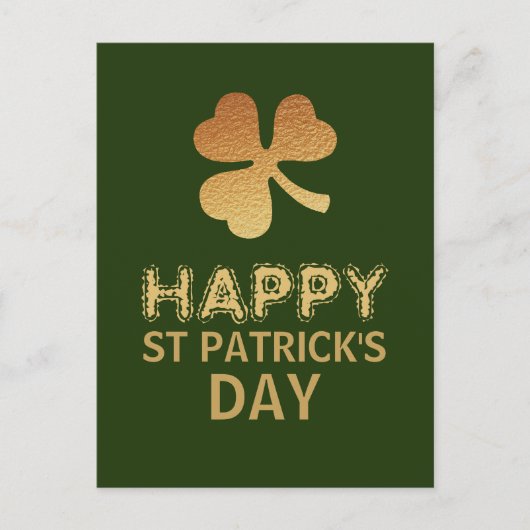 Gold Foil Shamrock, St Patrick's Day Briefkaart (Voorkant)
