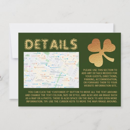 Gold Foil Shamrock, St Patrick's Day Detail Kaart (Voorkant)