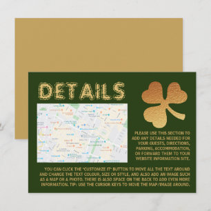 Gold Foil Shamrock, St Patrick's Day Detail Kaart
