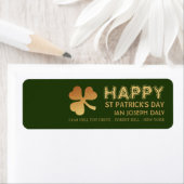 Gold Foil Shamrock, St Patrick's Day Etiket (Insitu)