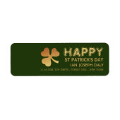 Gold Foil Shamrock, St Patrick's Day Etiket (Voorkant)