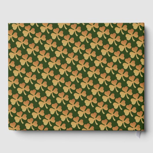 Gold Foil Shamrock, St Patrick's Day Gastenboek (Achterkant)