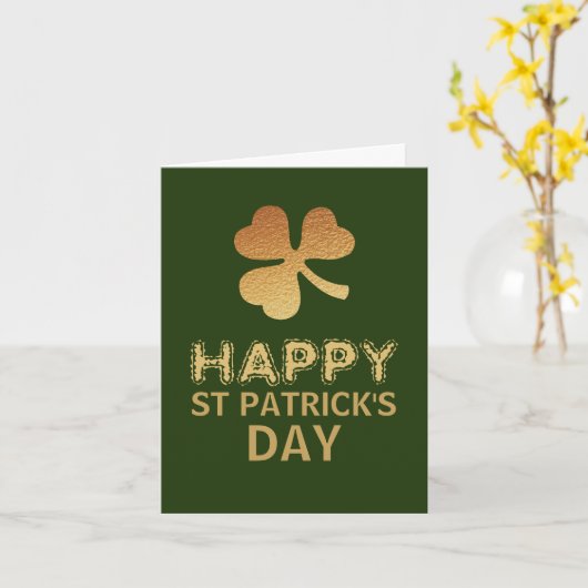 Gold Foil Shamrock, St Patrick's Day Kaart (Gele Bloem)