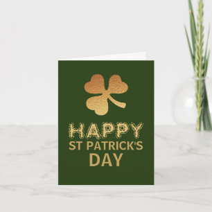 Gold Foil Shamrock, St Patrick's Day Kaart