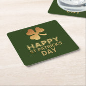 Gold Foil Shamrock, St Patrick's Day Kartonnen Onderzetters (Schuin)