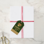 Gold Foil Shamrock, St Patrick's Day Party Cadeaulabel (Met Touw)