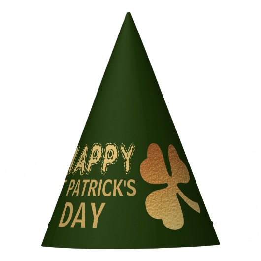 Gold Foil Shamrock, St Patrick's Day Party Feesthoedjes (Voorkant)
