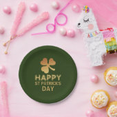Gold Foil Shamrock, St Patrick's Day Party Papieren Bordje (Feest)