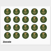 Gold Foil Shamrock, St Patrick's Day Ronde Sticker (Vel)