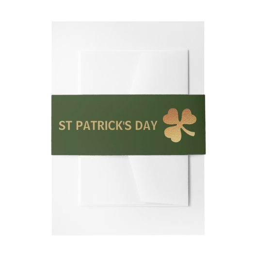Gold Foil Shamrock, St Patrick's Day Uitnodigingen Wikkel (Voorkant Voorbeeld)
