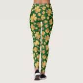 Gold Foil Shamrocks Lucky Clovers St. Paddy's Day Leggings (Achterkant)