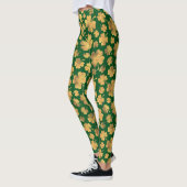 Gold Foil Shamrocks Lucky Clovers St. Paddy's Day Leggings (Links)