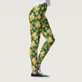 Gold Foil Shamrocks Lucky Clovers St. Paddy's Day Leggings (Rechts)