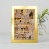 Gold Foil Shema op Kotel Background Plaque Kaart (Staand Voorkant)
