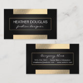 Gold Foil Shine | Driehoekspatroon zwart vlees Visitekaartje (Voorkant / Achterkant)