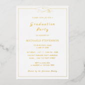 Gold Foil Shiny Luxury Graduation Party Invitation Folie Uitnodiging (Voorkant)